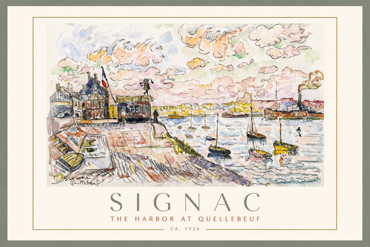 Signac The Harbor at Quellebeuf No3 - Poszter