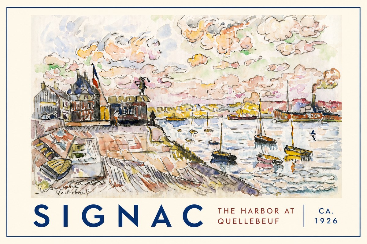Signac The Harbor at Quellebeuf No4 - Poszter