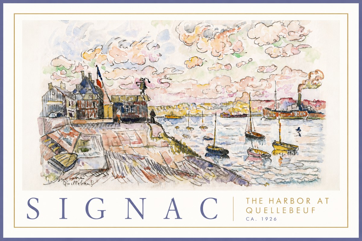 Signac The Harbor at Quellebeuf No6 - Poszter