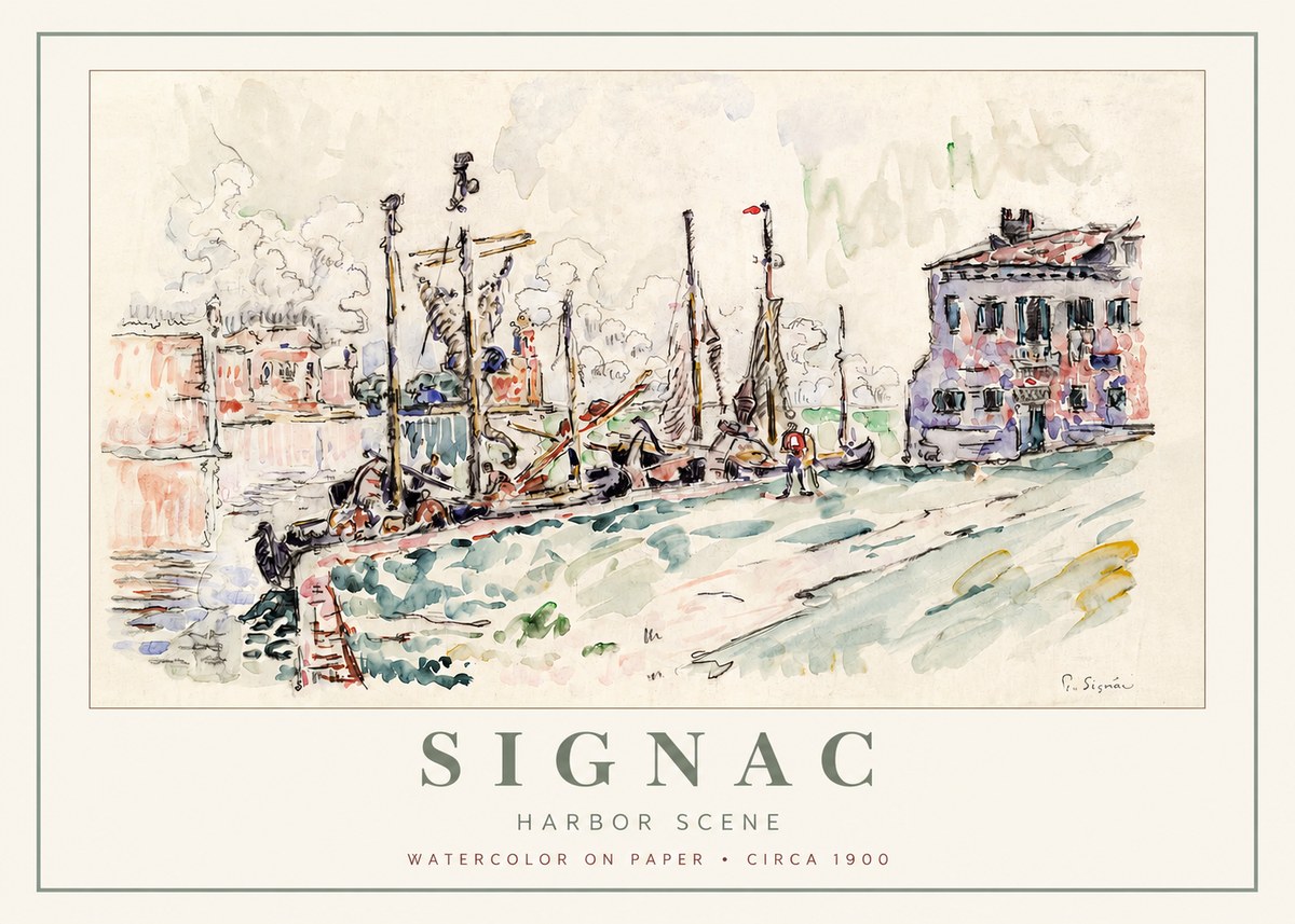 Signac Harbor Scene No2 - Poszter