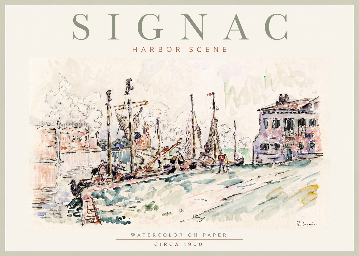 Signac Harbor Scene No6 - Poszter