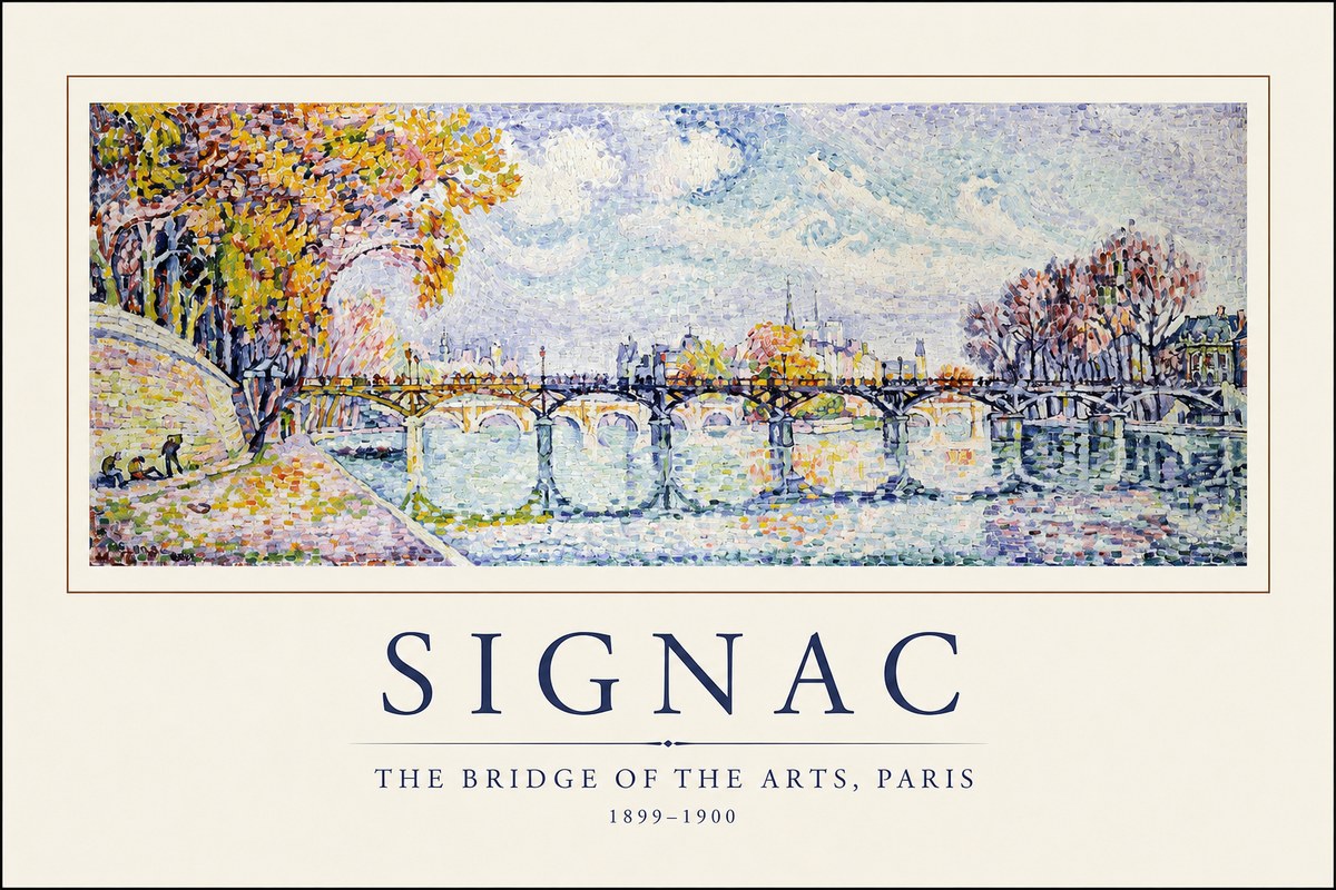 Signac The Bridge of the Arts, Paris No1 - Poszter