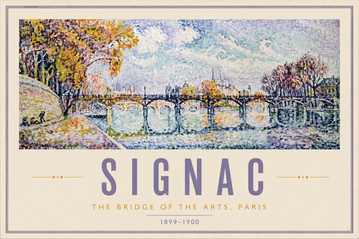 Signac The Bridge of the Arts, Paris No6 - Poszter