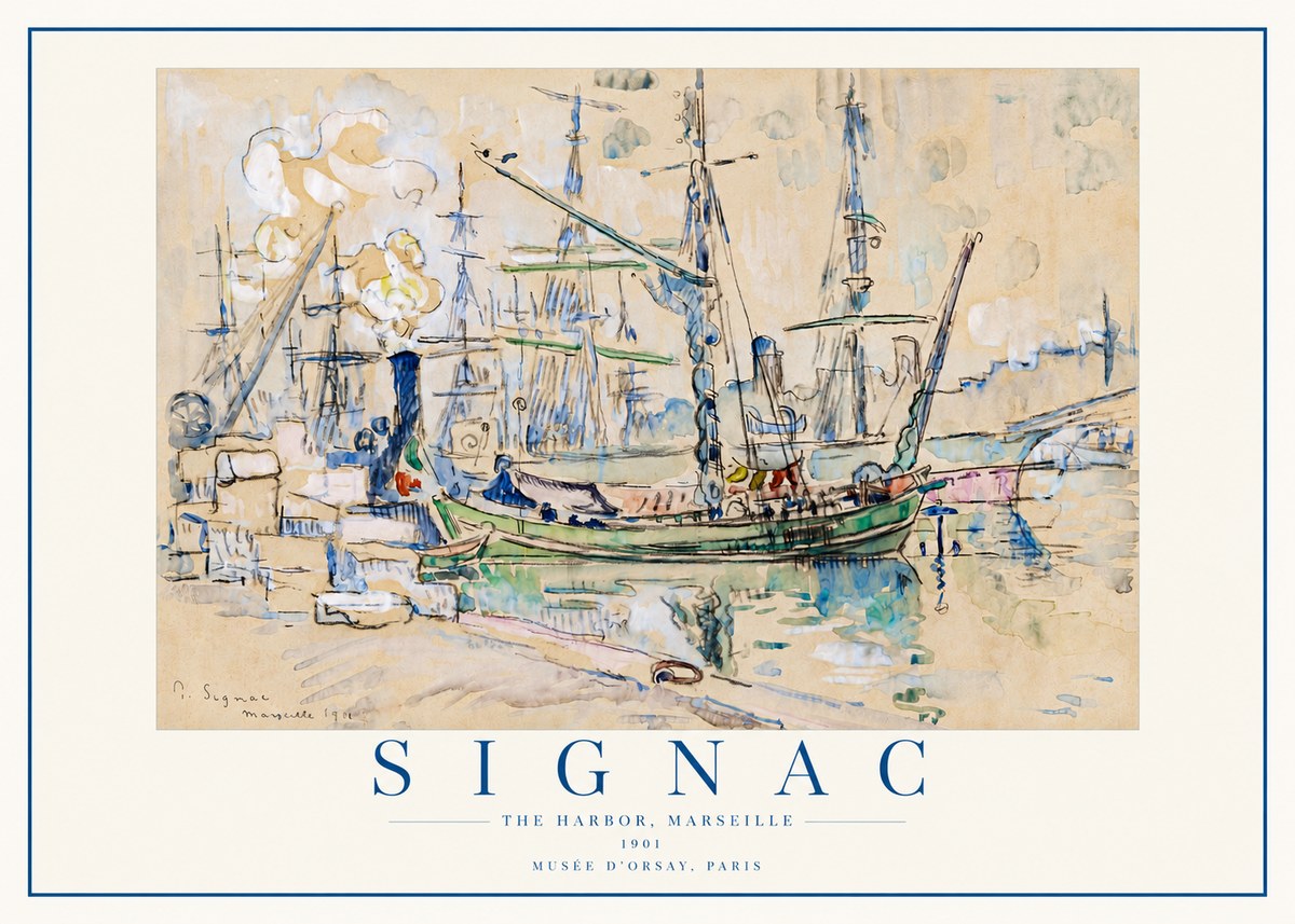 Signac The Harbor, Marseille No4 - Poszter