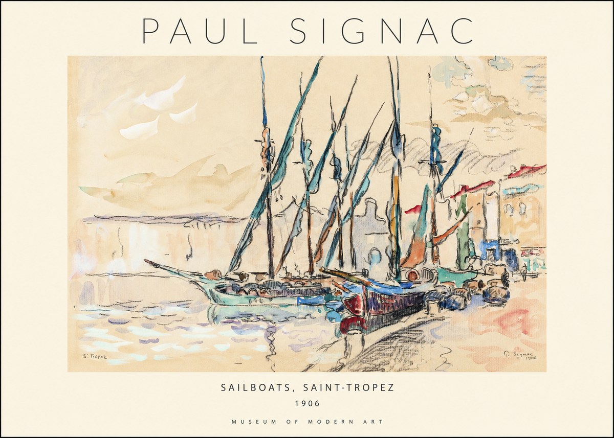 Signac Sailboats, Saint-tropez No1 - Poszter
