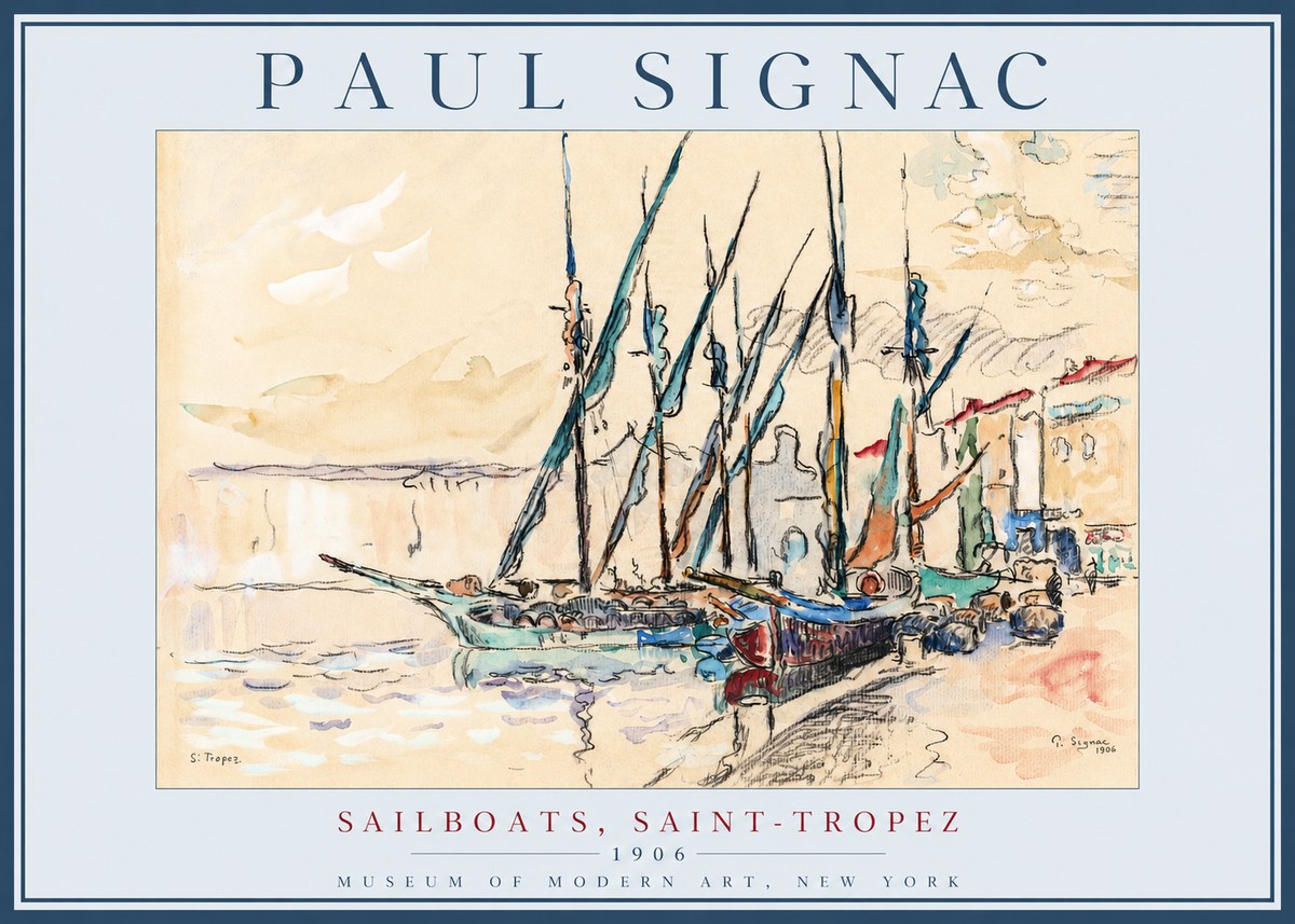 Signac Sailboats, Saint-tropez No2 - Poszter