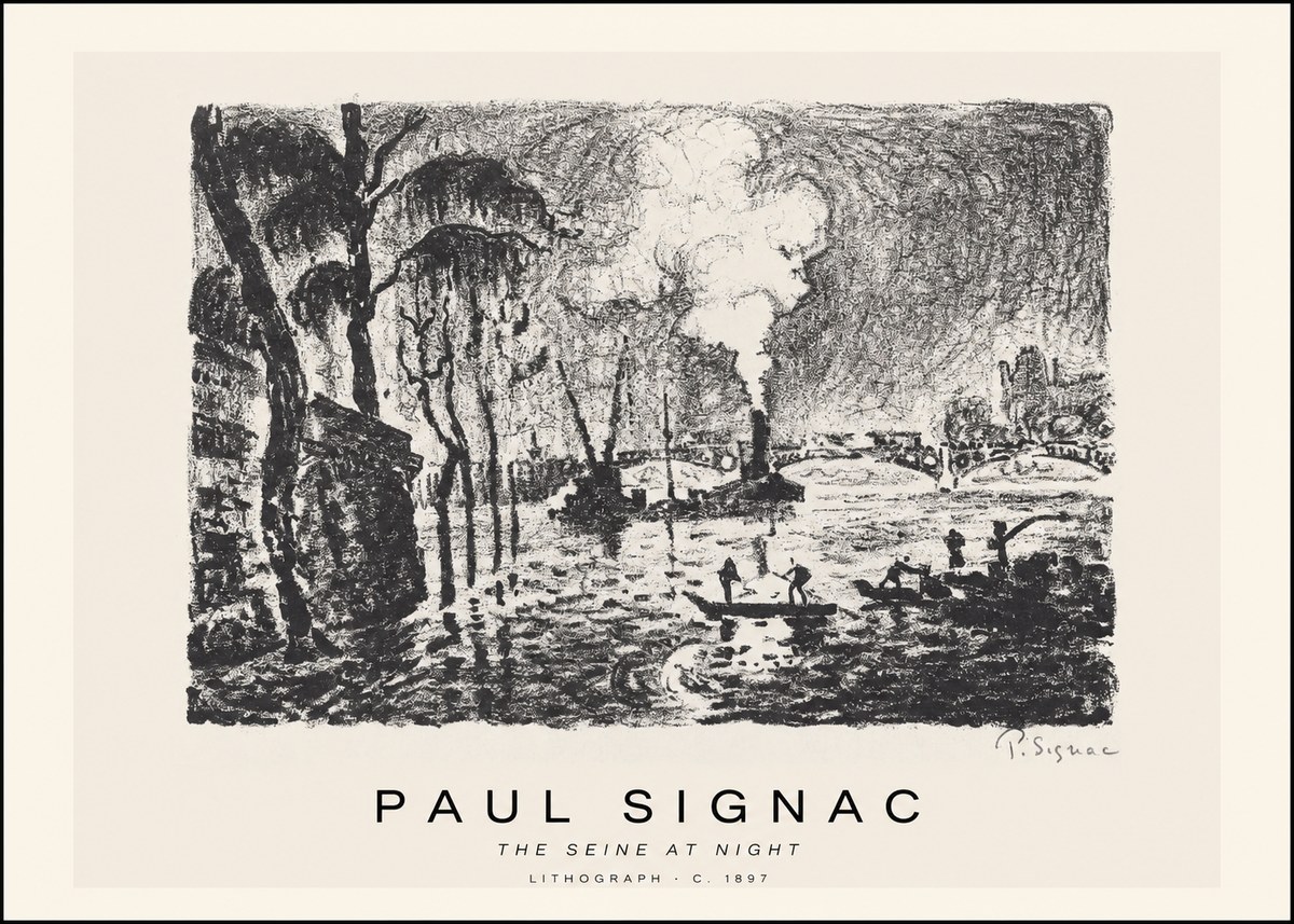 Signac The Seine at Night No1 - Poszter