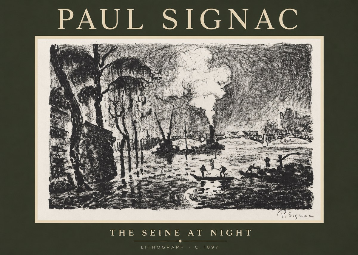 Signac The Seine at Night No2 - Poszter