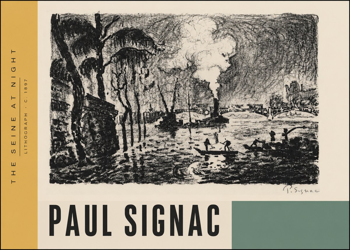 Signac The Seine at Night No4 - Poszter