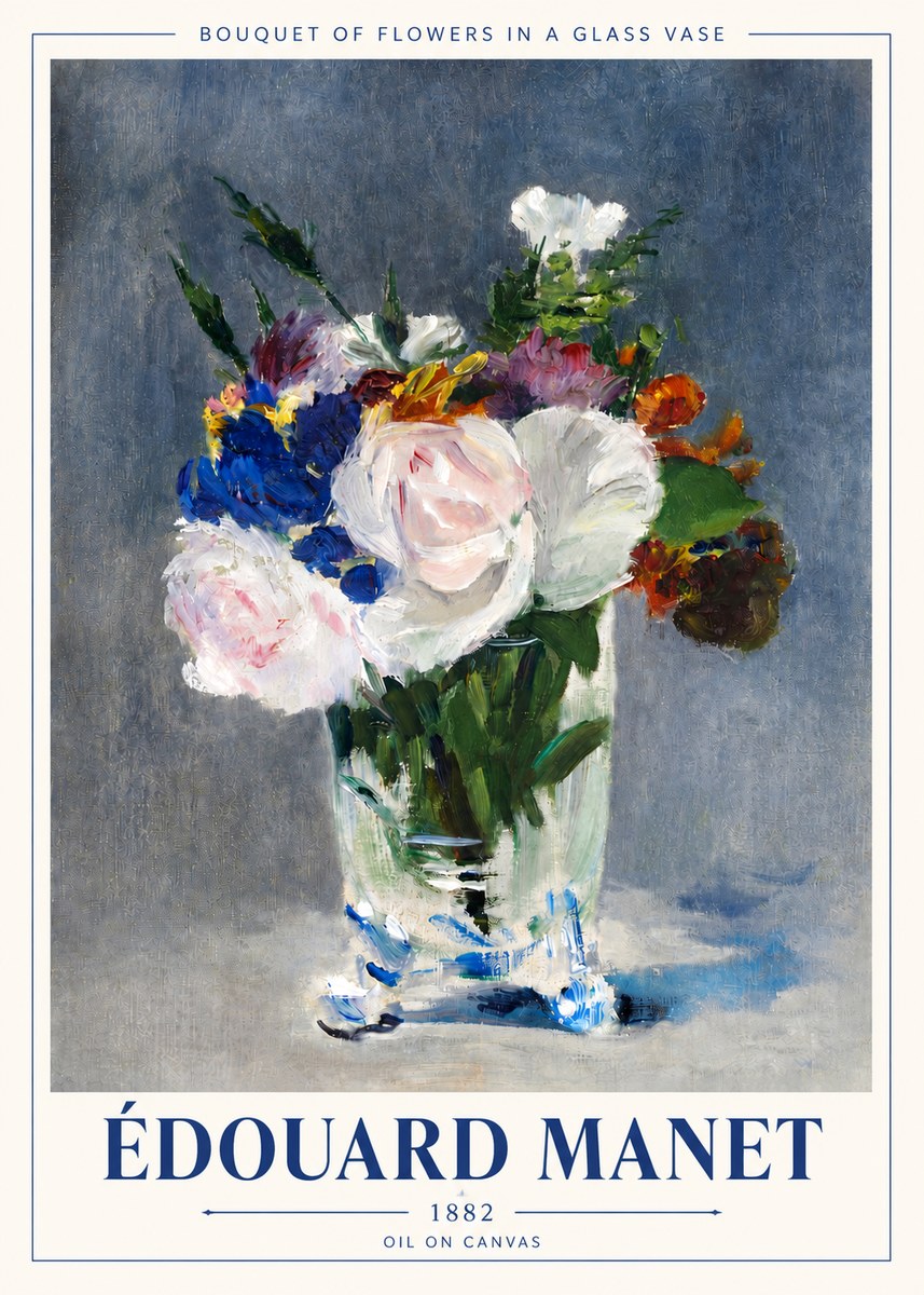 Édouard Manet Bouquet of Flowers in a Glass Vase No4 - Poszter