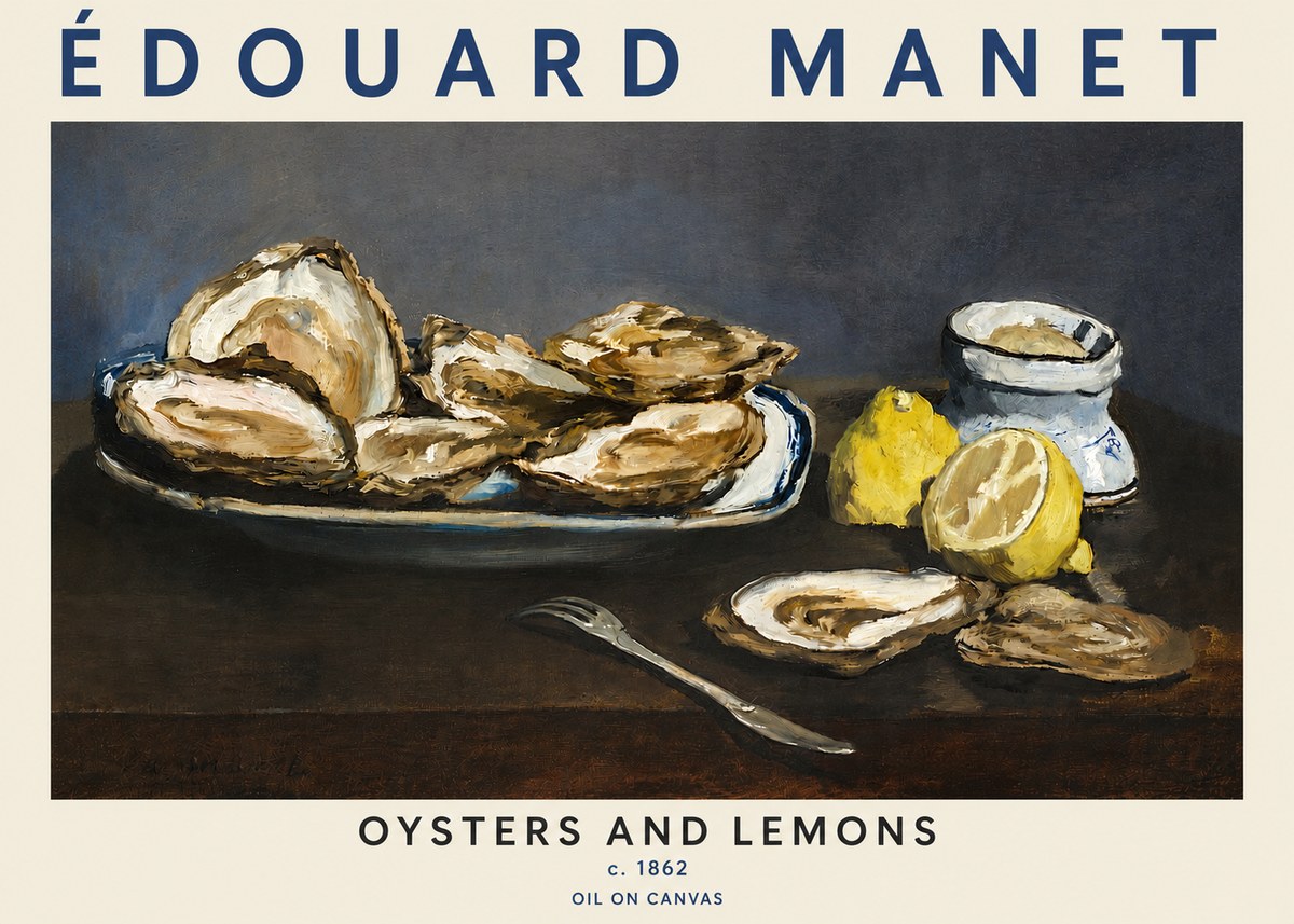 Édouard Manet Oysters and Lemons No5 - Poszter