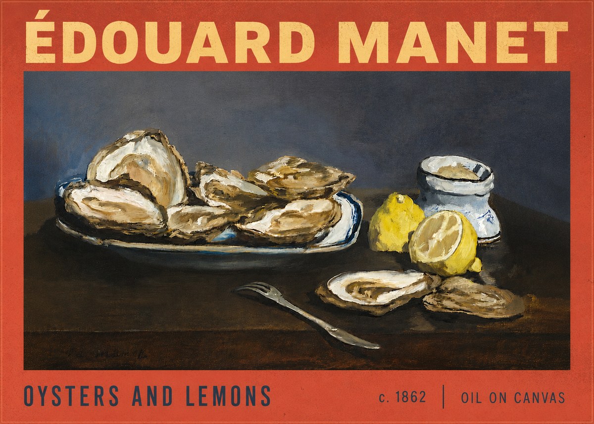 Édouard Manet Oysters and Lemons No6 - Poszter