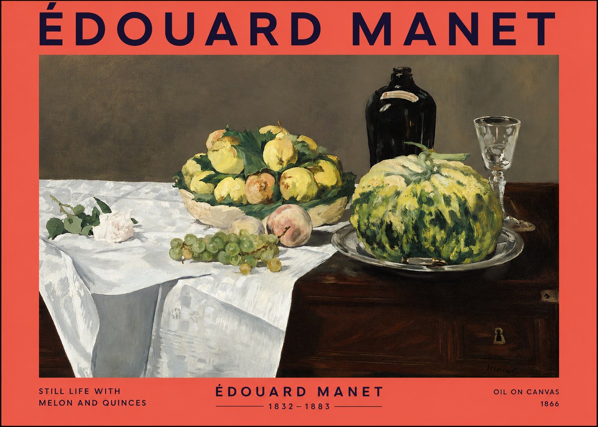 Édouard Manet Still Life with Melon and Quinces No2 - Poszter
