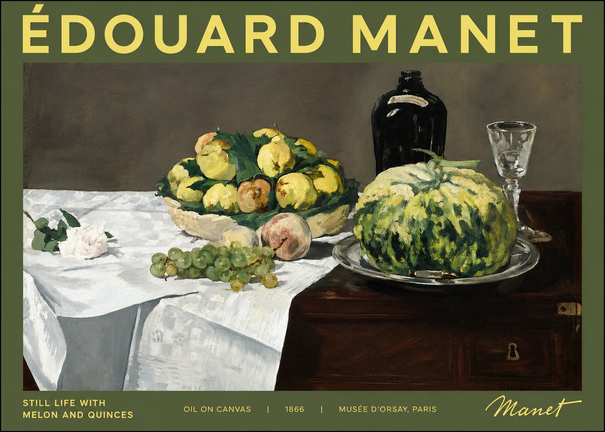 Édouard Manet Still Life with Melon and Quinces No4 - Poszter