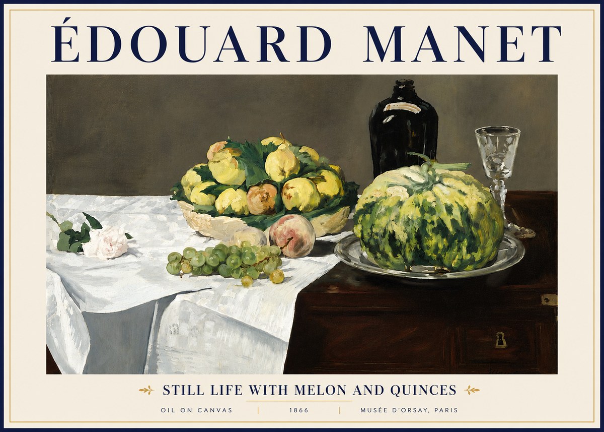 Édouard Manet Still Life with Melon and Quinces No5 - Poszter