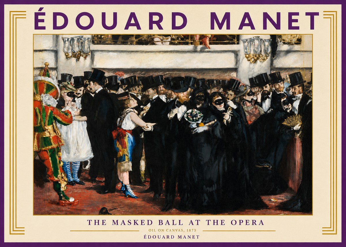 Édouard Manet The Masked Ball at the Opera No3 - Poszter