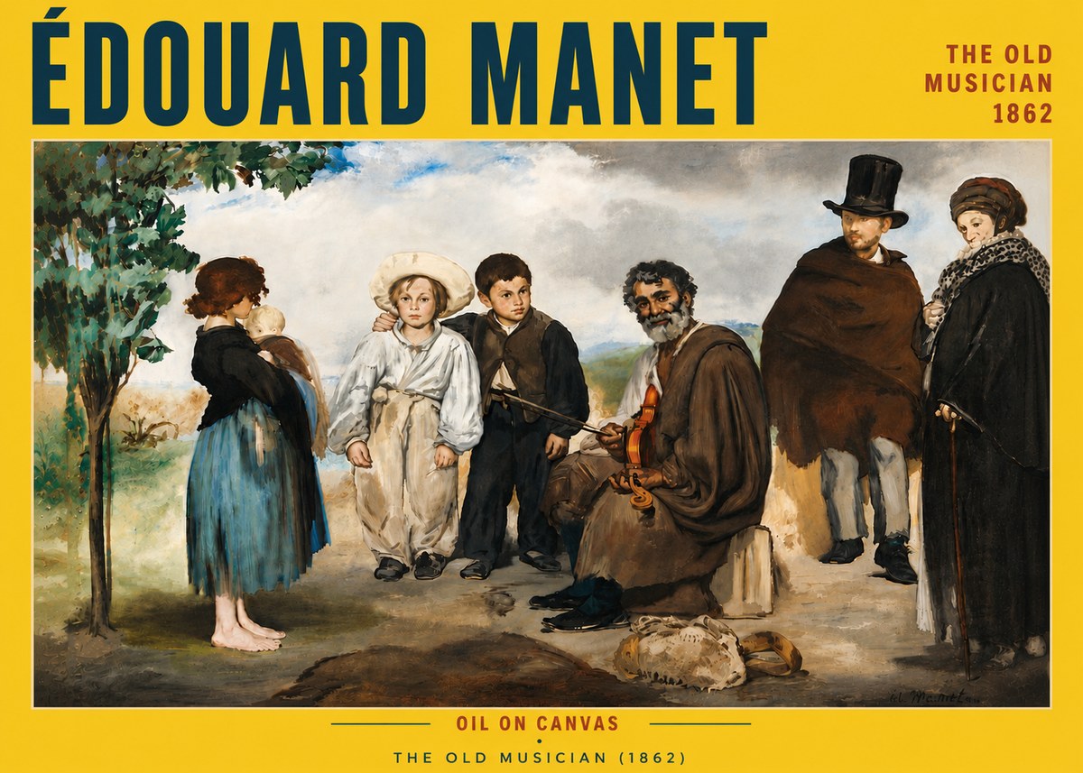 Édouard Manet The Old Musician - 1862 No6 - Poszter