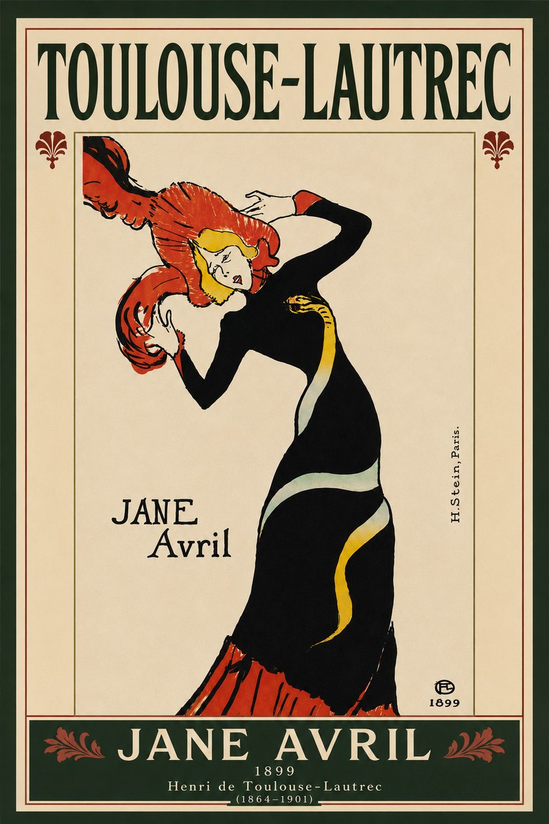 Toulouse-Lautrec Jane Avril I No6 - Poszter