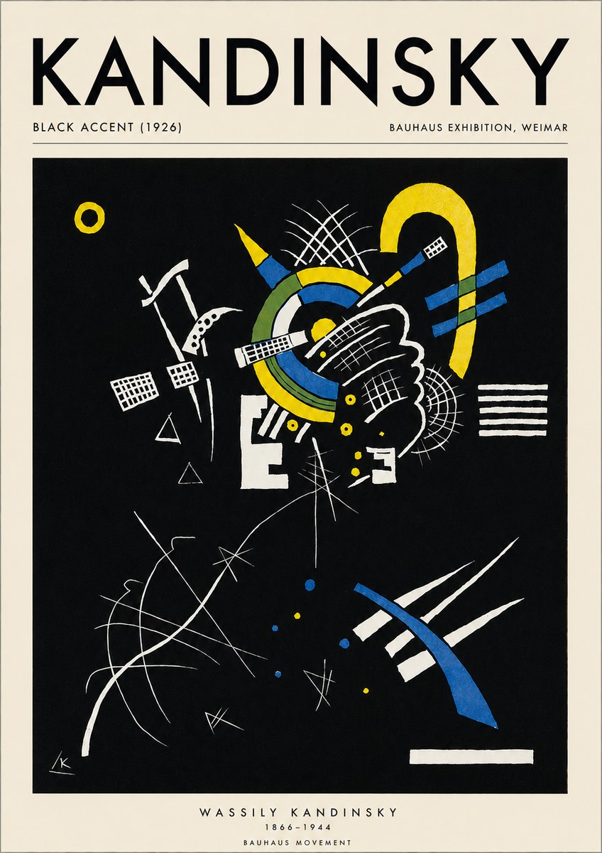 Kandinsky Black Accent (1926) No3 - Poszter