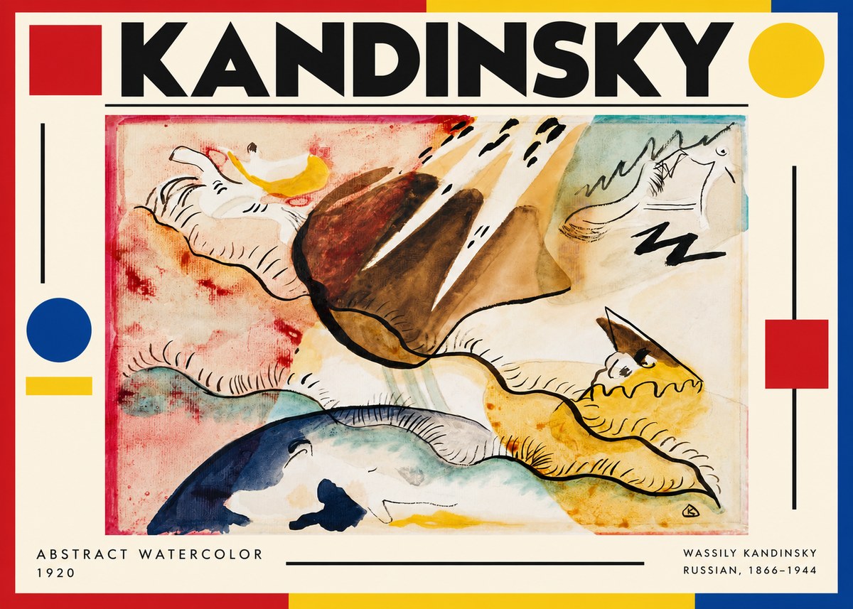 Kandinsky Abstract Watercolor No3 - Poszter