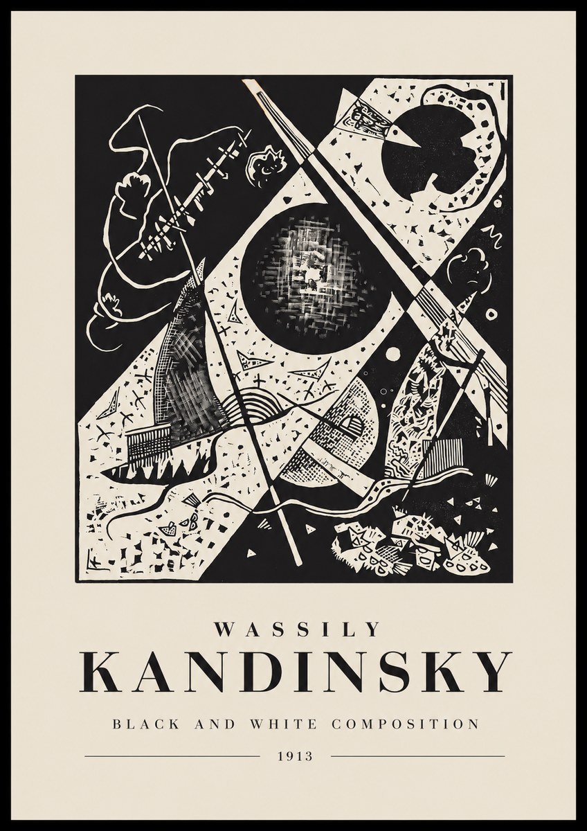 Kandinsky Black and White Composition No1 - Poszter