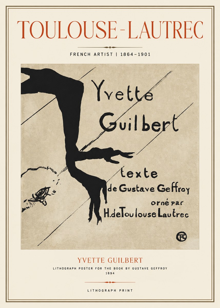 Toulouse-Lautrec Yvette Guilbert No1 - Poszter