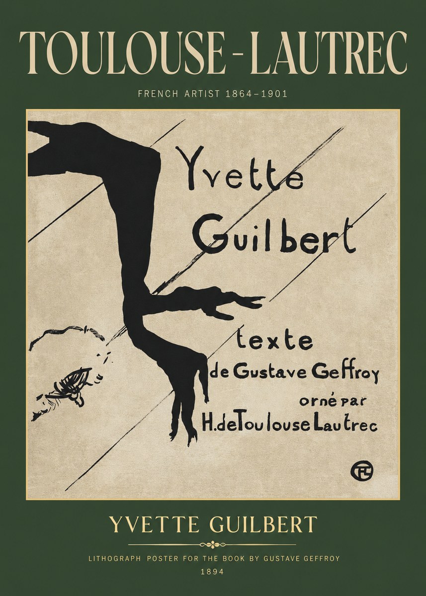 Toulouse-Lautrec Yvette Guilbert No2 - Poszter