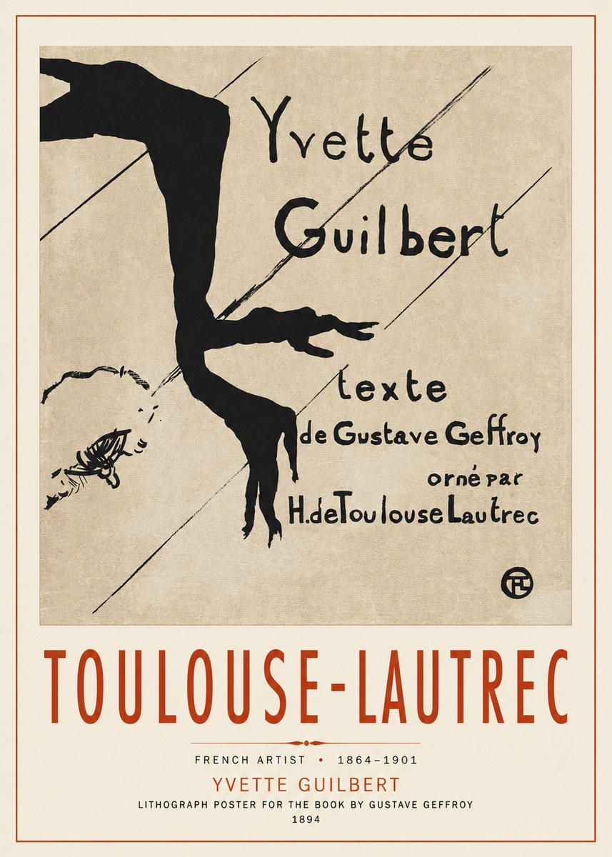 Toulouse-Lautrec Yvette Guilbert No3 - Poszter