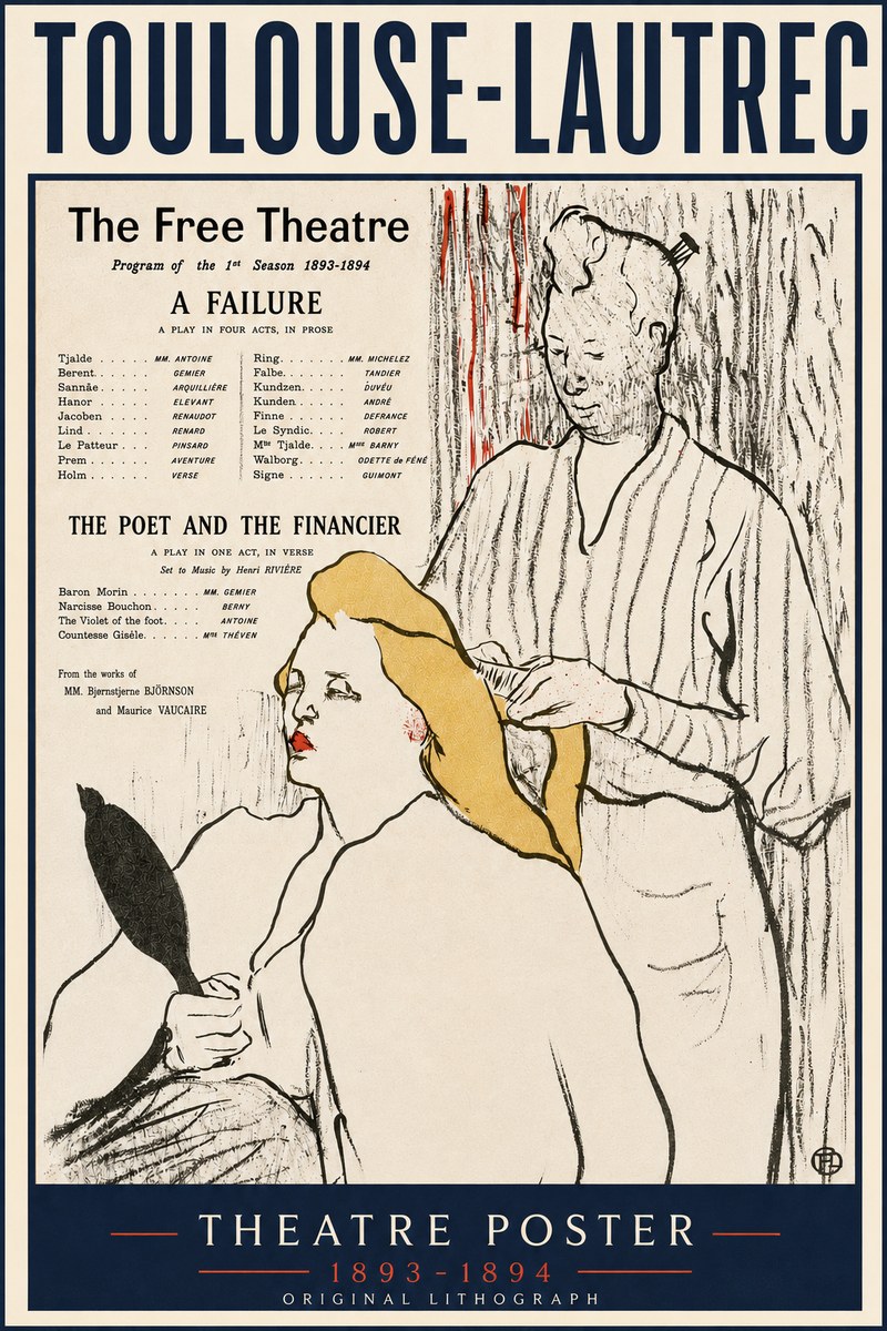 Toulouse-Lautrec Le Théâtre Libre - Une Faillite / Le Poète Et Le Financier No4 - Poszter