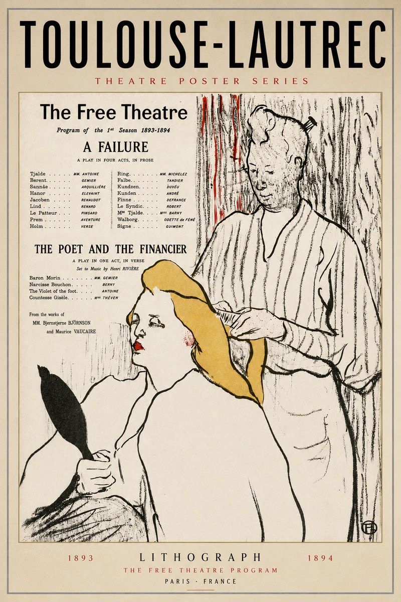 Toulouse-Lautrec Le Théâtre Libre - Une Faillite / Le Poète Et Le Financier No5 - Poszter