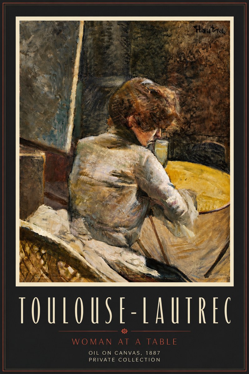 Toulouse-Lautrec Woman at a Table No6 - Poszter