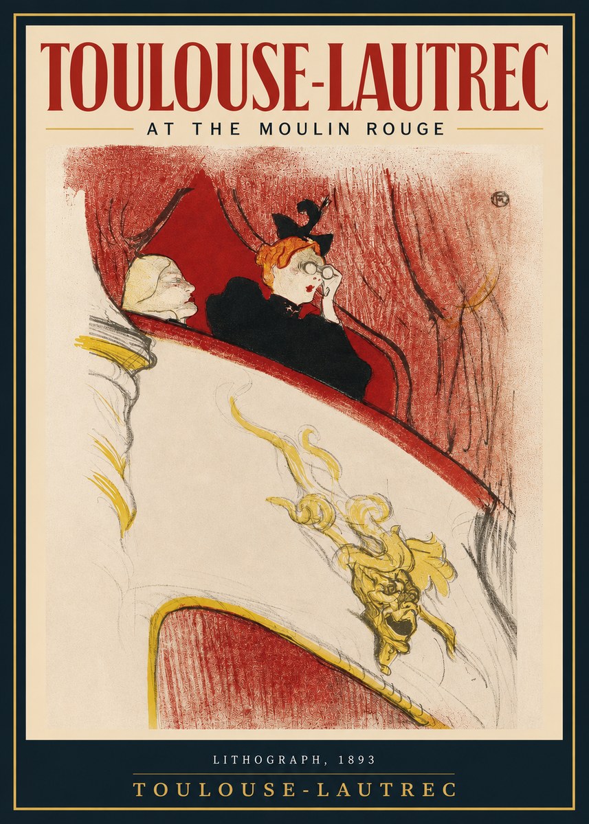 Toulouse-Lautrec At the Moulin Rouge I No2 - Poszter