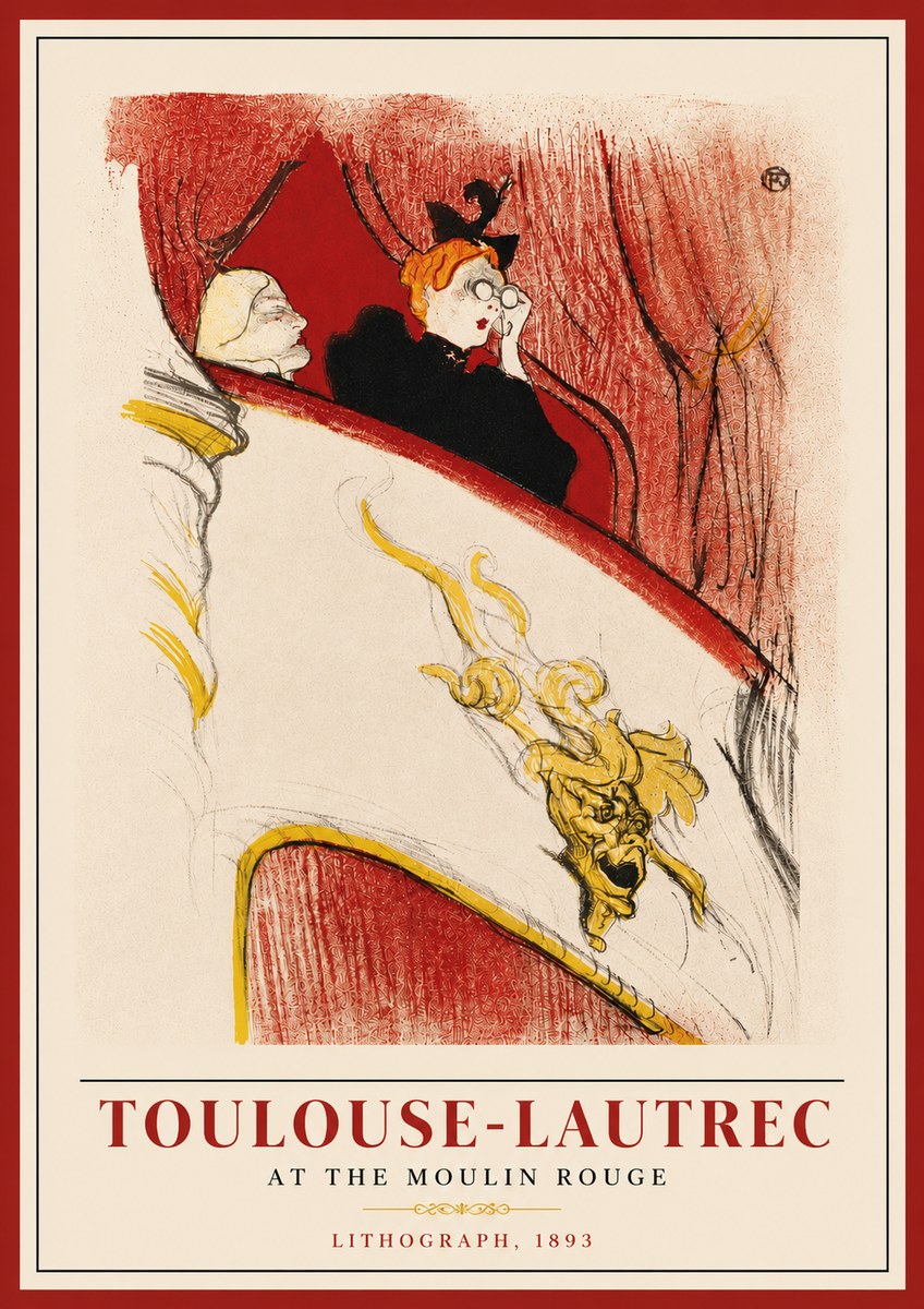 Toulouse-Lautrec At the Moulin Rouge I No4 - Poszter