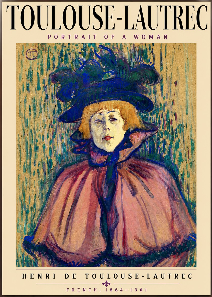 Toulouse-Lautrec Portrait of a Woman I No3 - Poszter