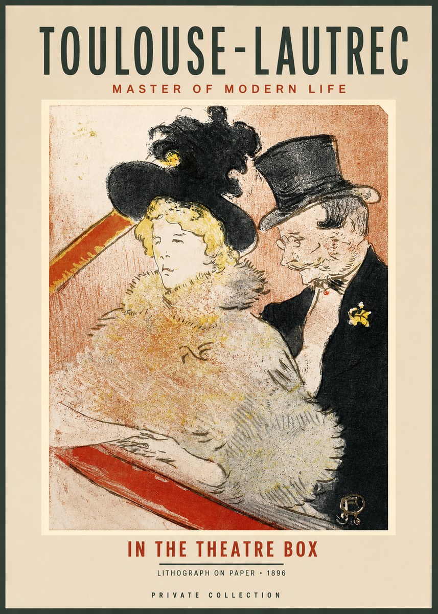 Toulouse-Lautrec In the Theatre Box No2 - Poszter