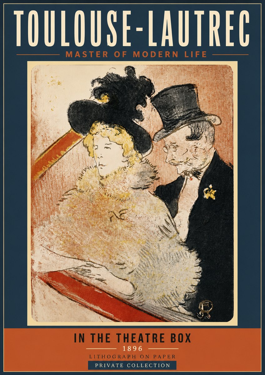 Toulouse-Lautrec In the Theatre Box No4 - Poszter