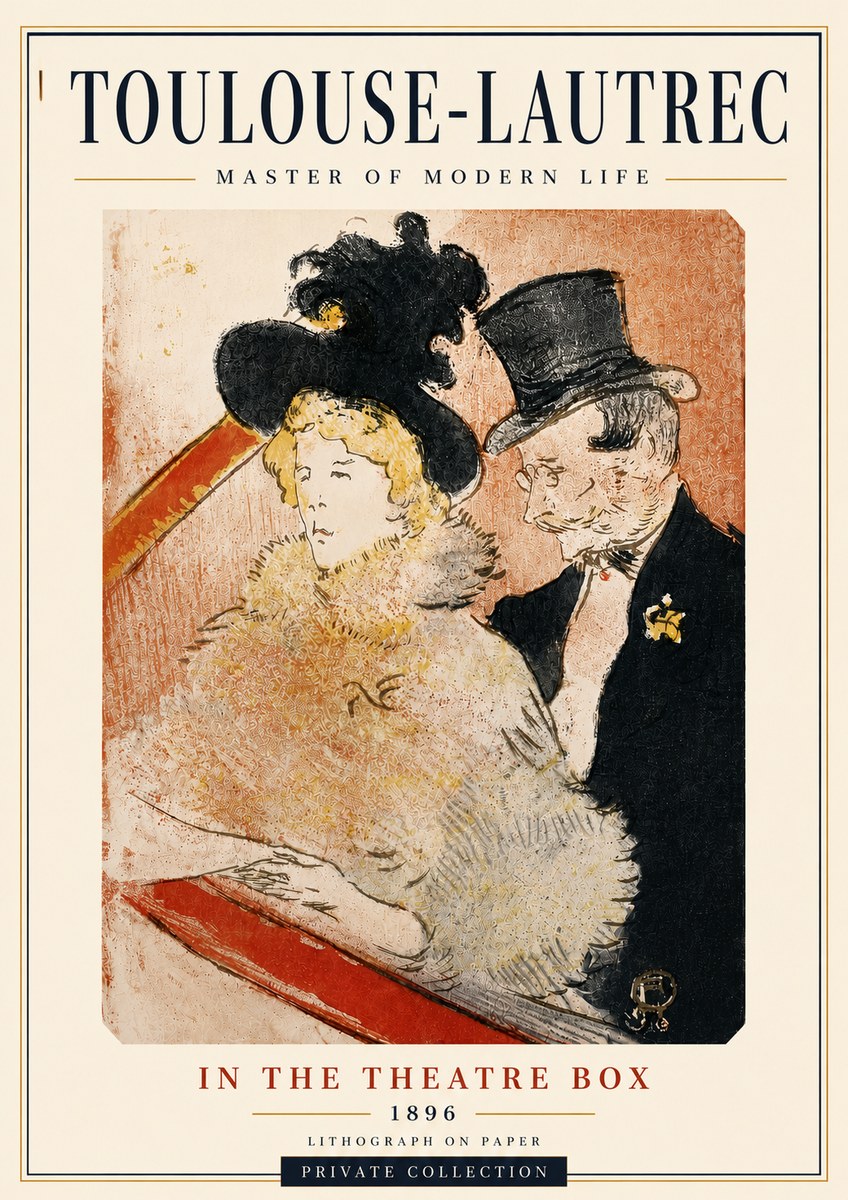 Toulouse-Lautrec In the Theatre Box No6 - Poszter
