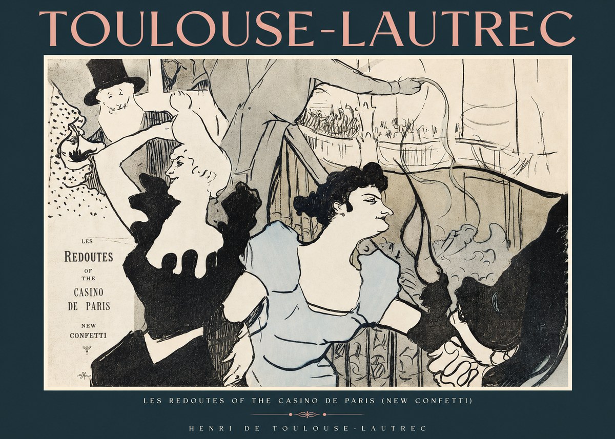 Toulouse-Lautrec Les Redoutes of the Casino De Paris (New Confetti) No2 - Poszter