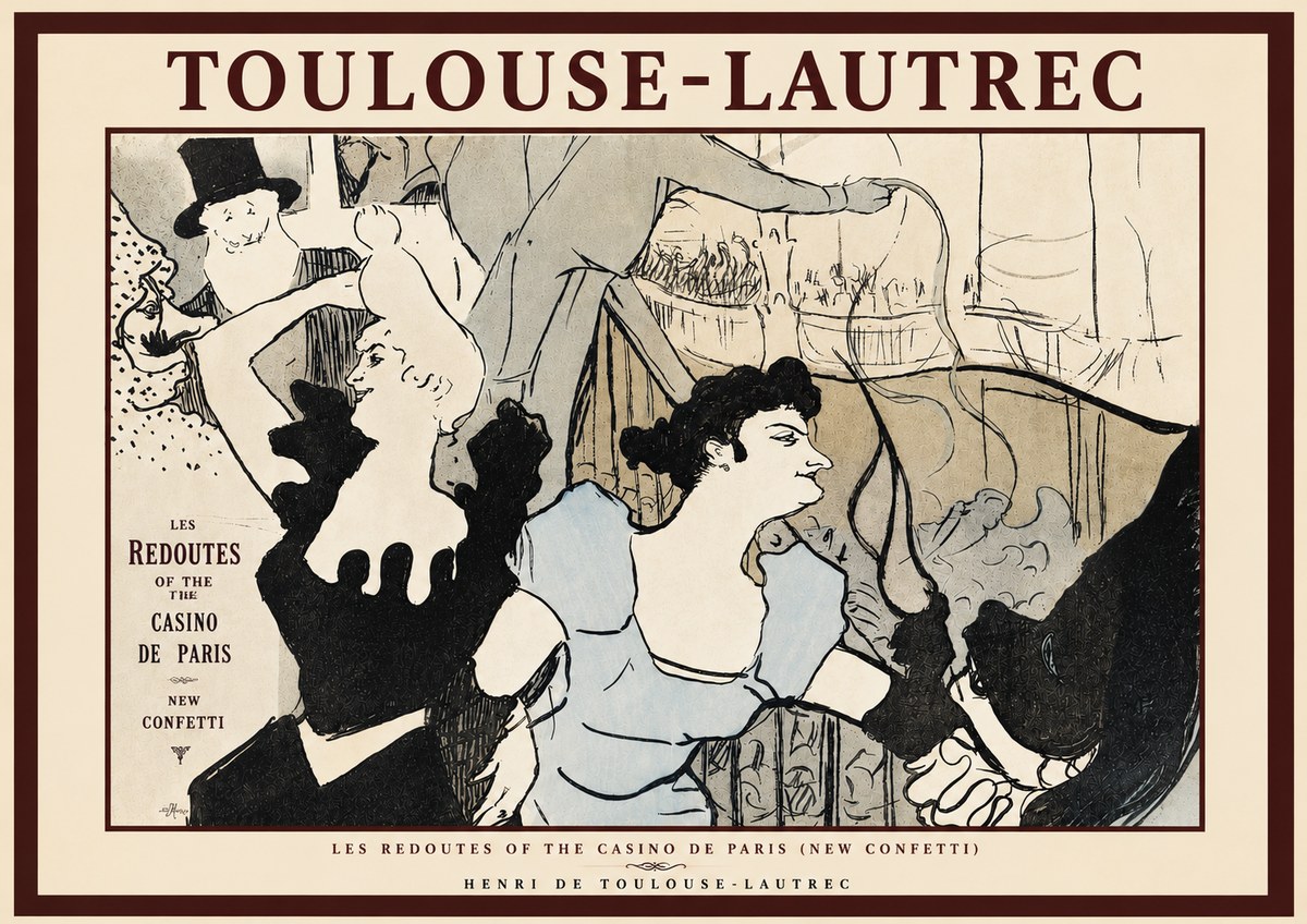 Toulouse-Lautrec Les Redoutes of the Casino De Paris (New Confetti) No3 - Poszter