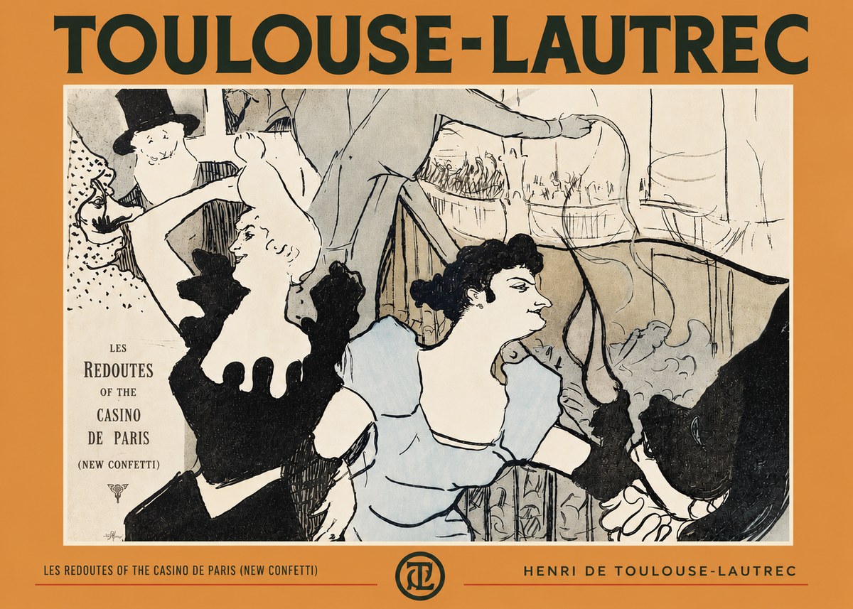 Toulouse-Lautrec Les Redoutes of the Casino De Paris (New Confetti) No4 - Poszter