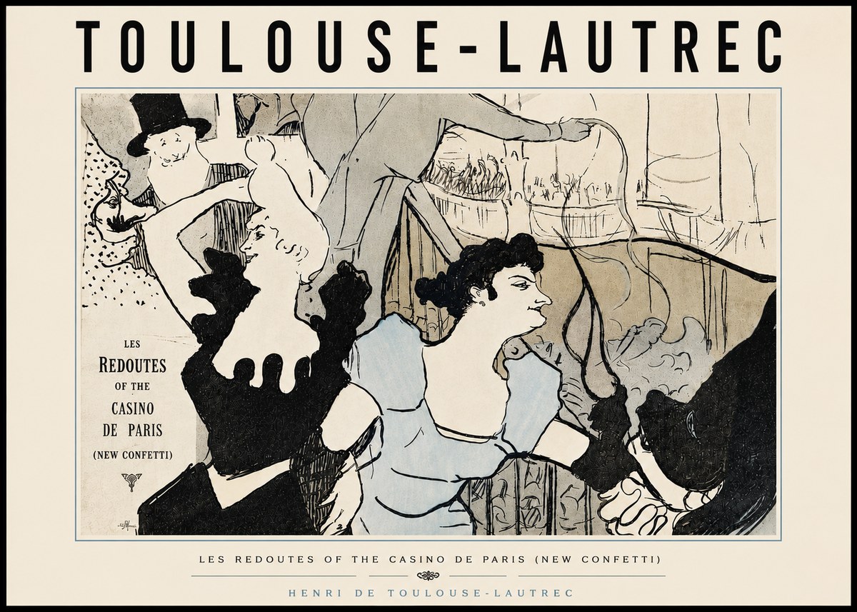 Toulouse-Lautrec Les Redoutes of the Casino De Paris (New Confetti) No5 - Poszter