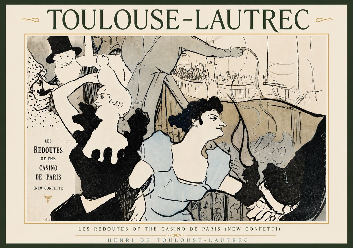 Toulouse-Lautrec Les Redoutes of the Casino De Paris (New Confetti) No6 - Poszter