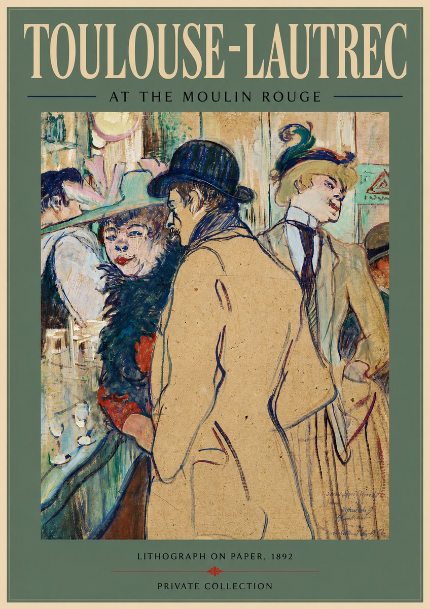 Toulouse-Lautrec At the Moulin Rouge II No5 - Poszter