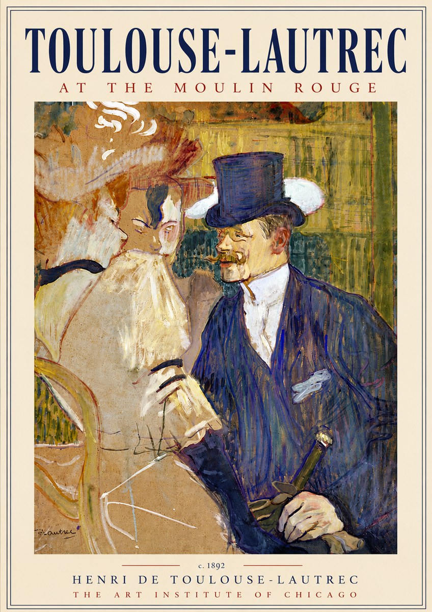 Toulouse-Lautrec At the Moulin Rouge III No6 - Poszter