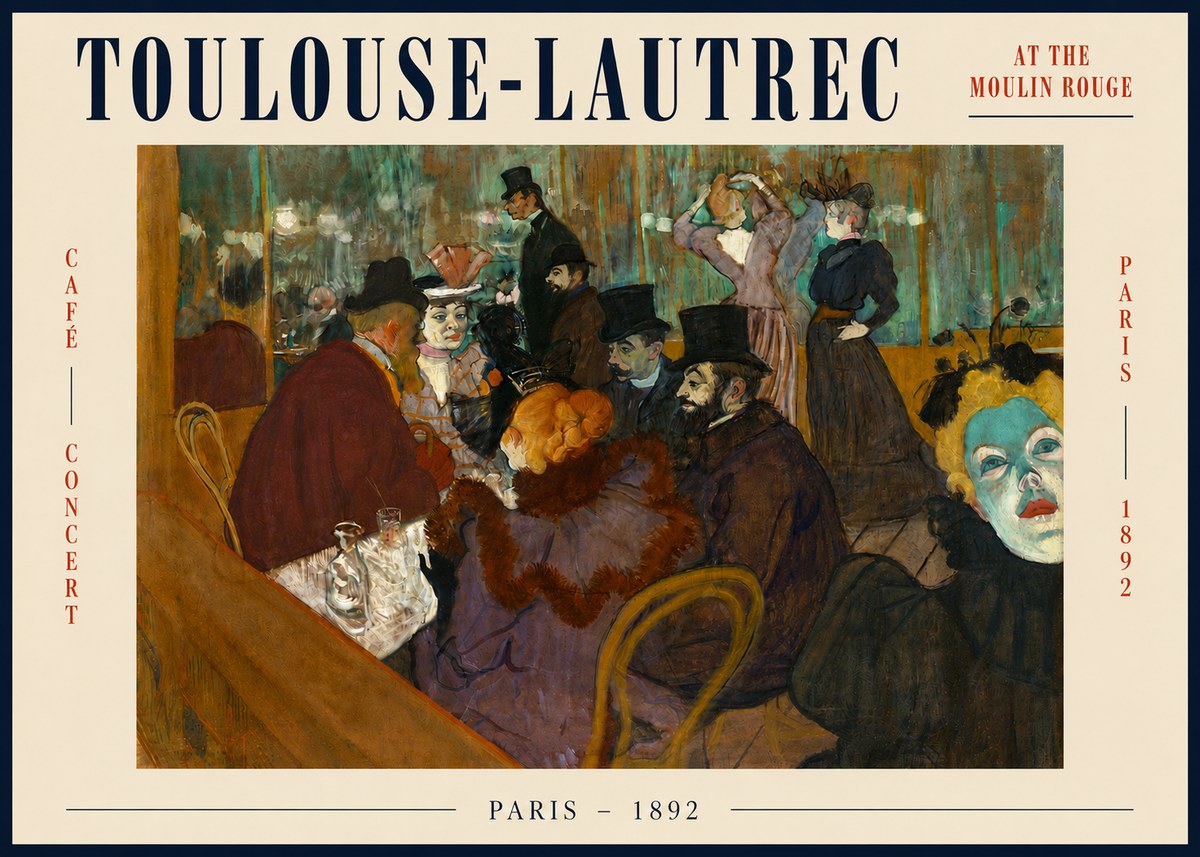 Toulouse-Lautrec At the Moulin Rouge IV No5 - Poszter