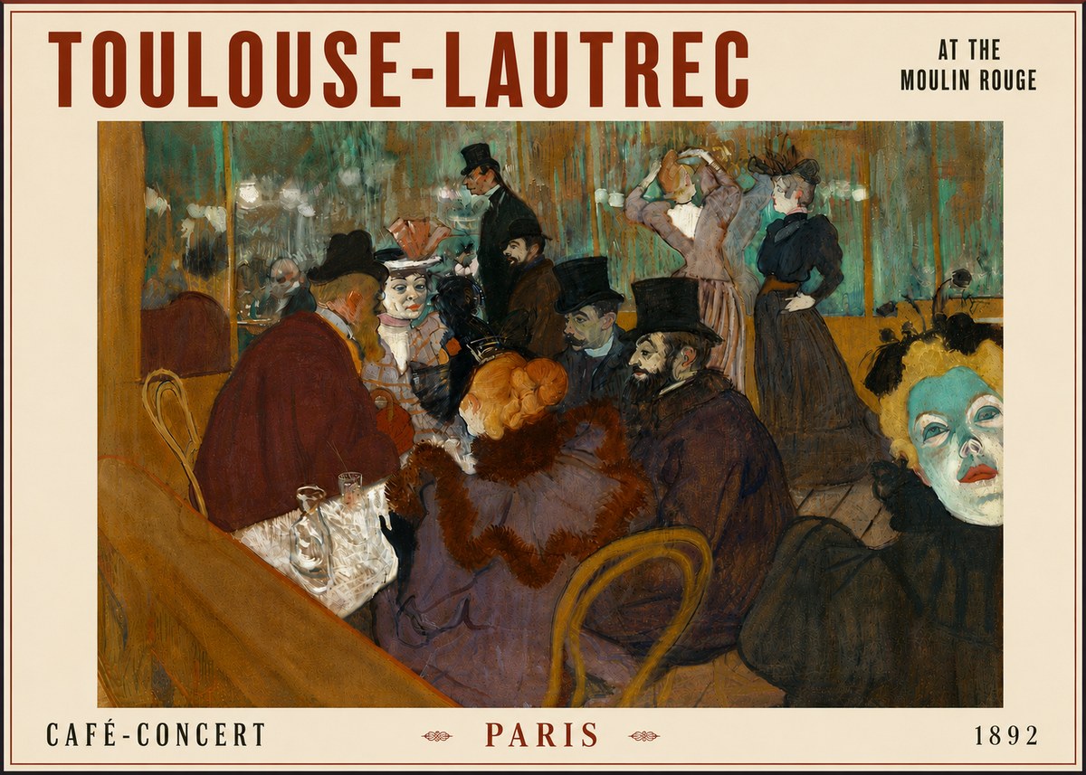 Toulouse-Lautrec At the Moulin Rouge IV No6 - Poszter