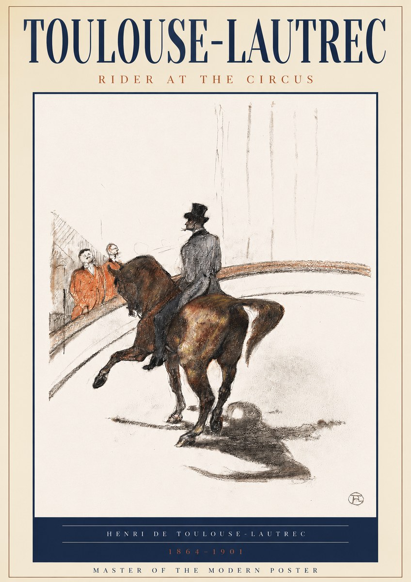 Toulouse-Lautrec Rider at the Circus No2 - Poszter