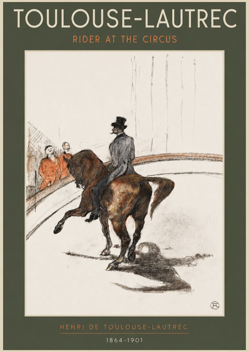 Toulouse-Lautrec Rider at the Circus No3 - Poszter