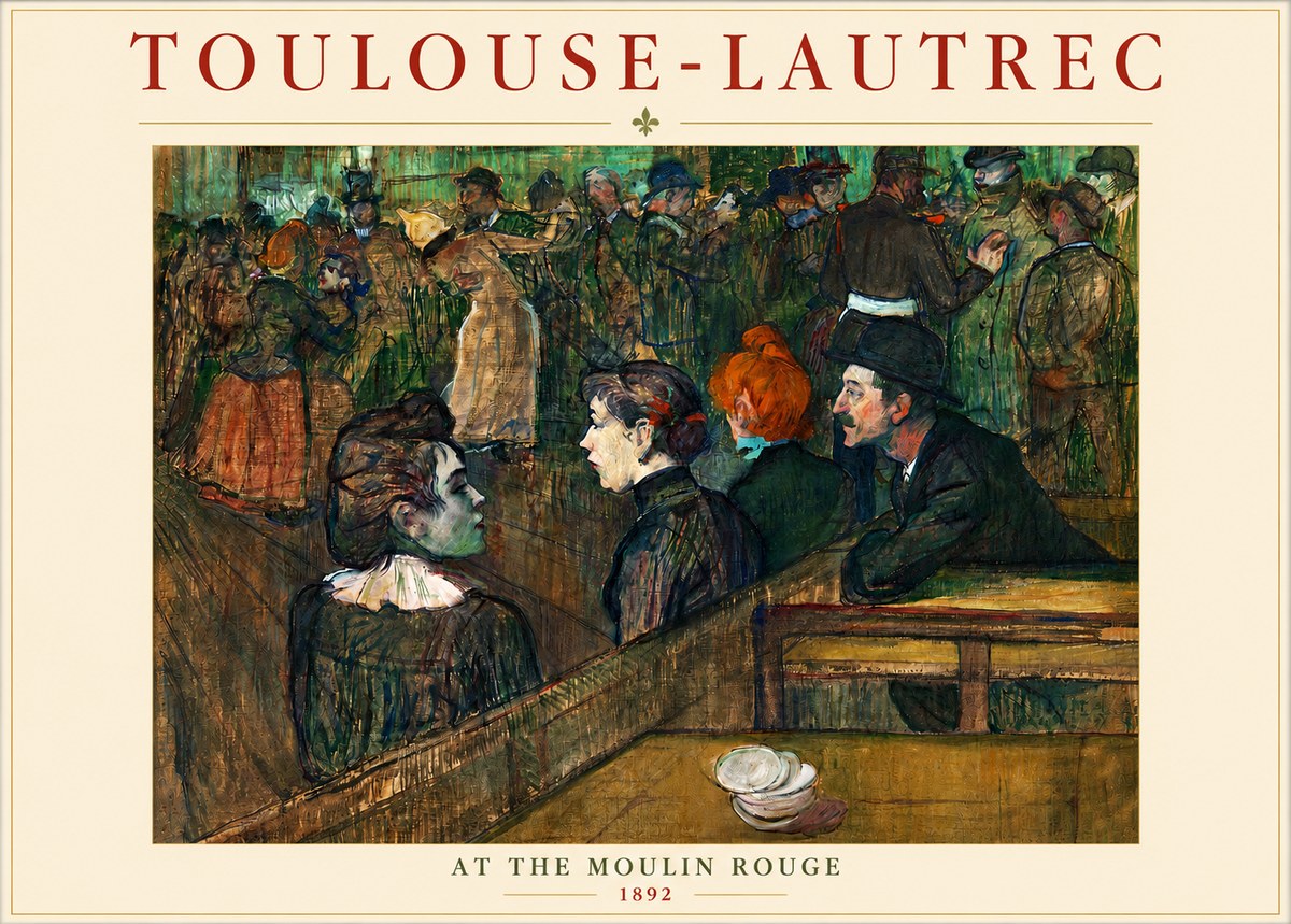 Toulouse-Lautrec At the Moulin Rouge V No3 - Poszter