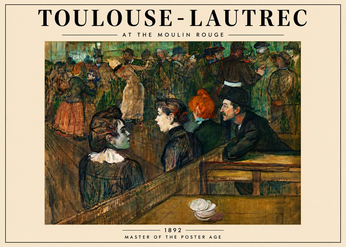 Toulouse-Lautrec At the Moulin Rouge V No6 - Poszter